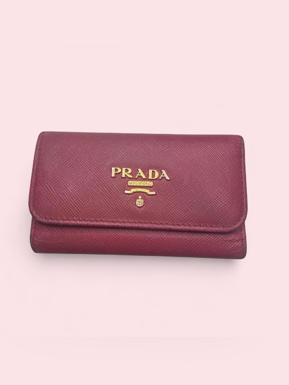 Prada Saffiano Metal 6 Key Holder Ibisco